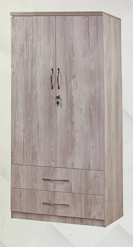 کمد MDF با روکش چوب طبیعی و دستگیرههای فلزی مدرن، مناسب برای دکوراسیون کلاسیک